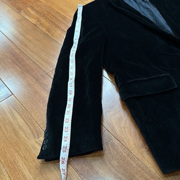 John Varvatos Black Textured Velvet Jacket Blazer Peak Collar 46R - Picture 16 of 16